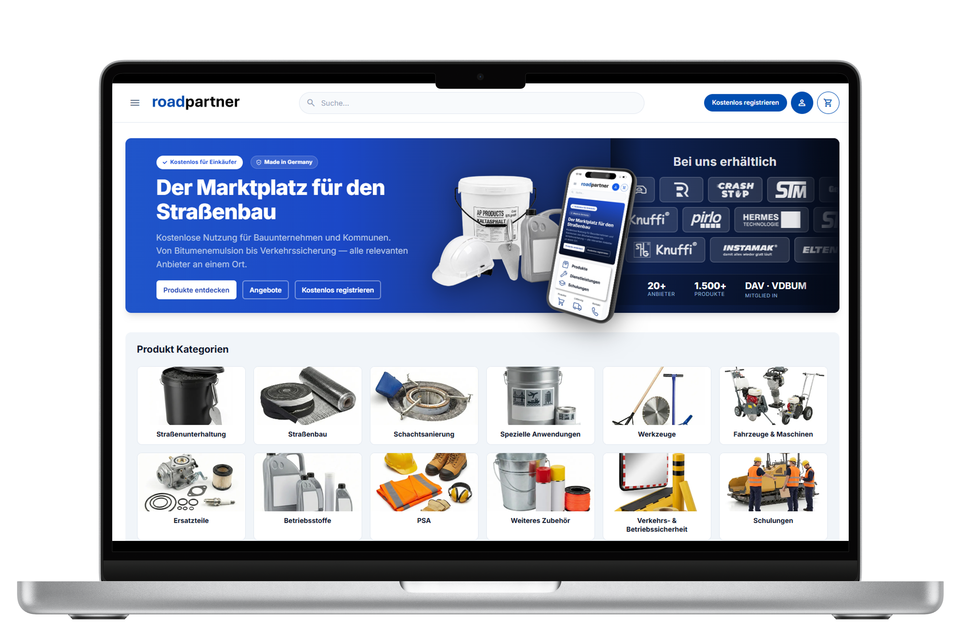 roadpartner auf dem Laptop
